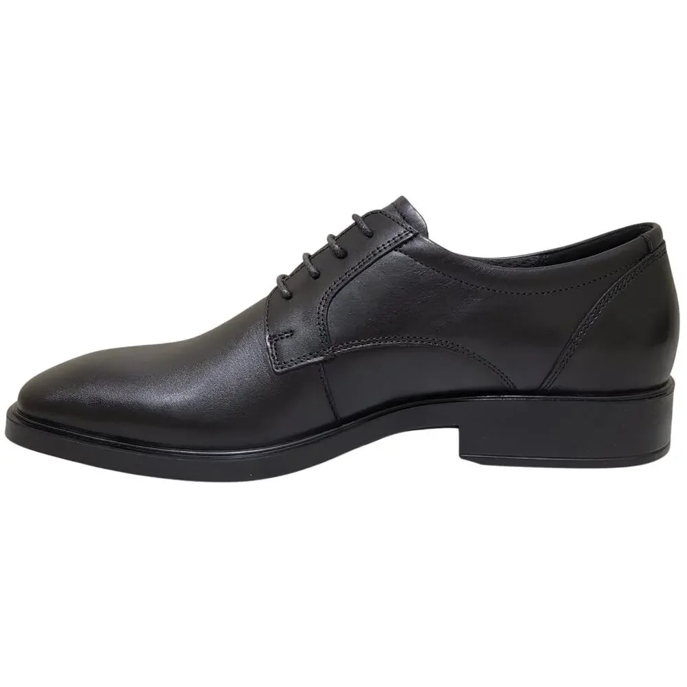 Ecco Men Metropole Milan Plain Toe Derby Oxfords Size US 10 EU 44 Black Leather
